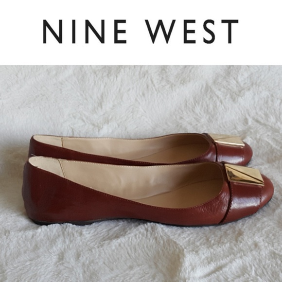 NWOT Nine West Corqui brown leather flats 11M - Picture 2 of 8